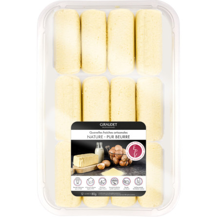 Quenelle artigianale fresca, semplice, burro puro 12x80g GIRAUDET - 1