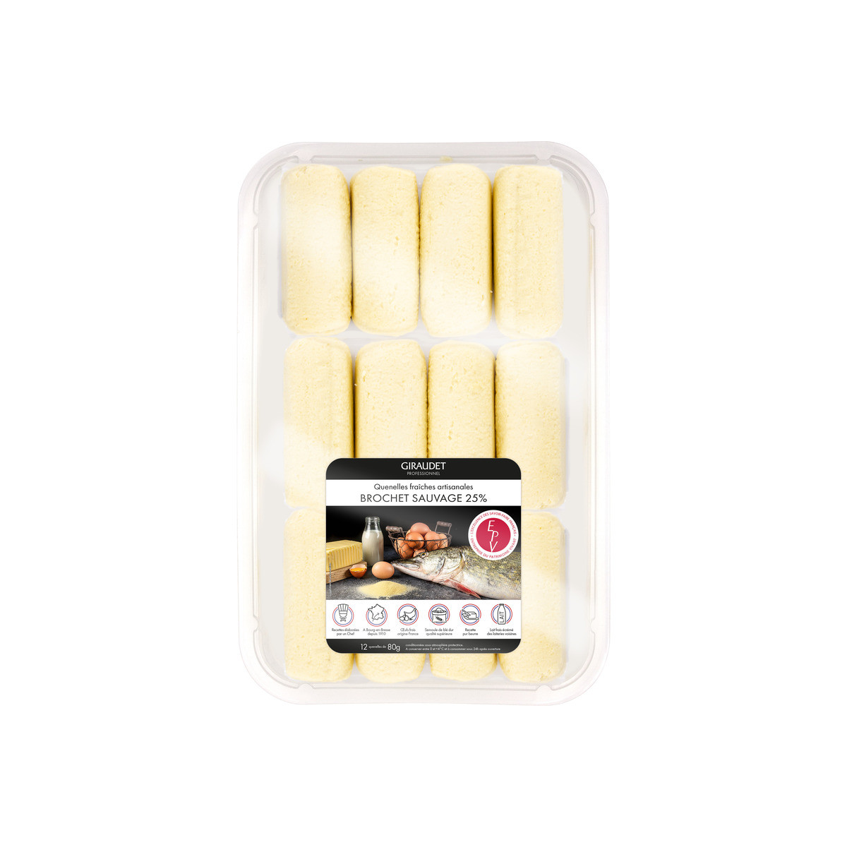 Wild pike quenelle 25% fresh artisanal pure butter 12x80g