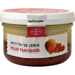 Petit pot de crème Pêche Framboise 100g