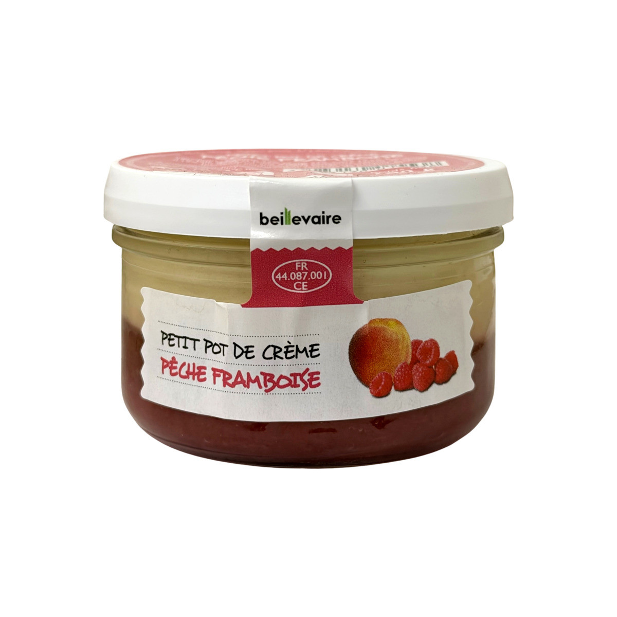 Petit pot de crème Pêche Framboise 100g