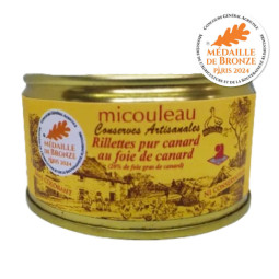 Rillettes pur canard 20% foie gras de canard - 180g MICOULEAU - 2