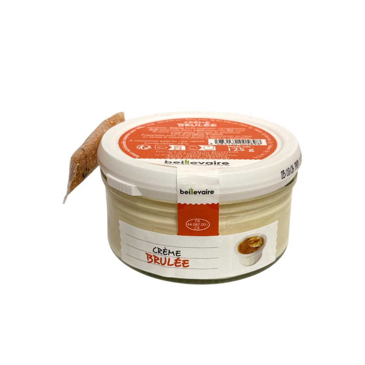 Crème brûlée et son sachet de cassonade - 125g