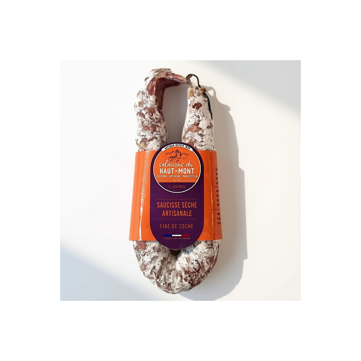 Saucisse sèche boucle de porc français ±250g
