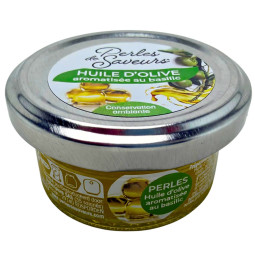 Perles de Saveurs® huile d'olive vierge extra aromatisée au basilic - 45g ALGAÉ GASTRONOMIE - 1