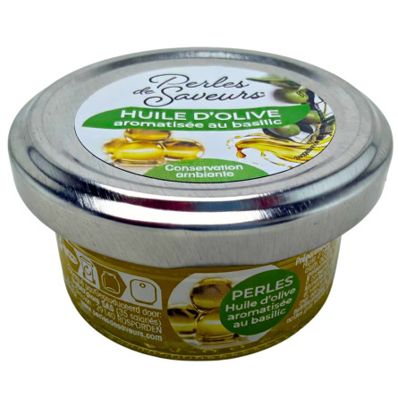 Perles de Saveurs® huile d'olive vierge extra aromatisée au basilic verrine 45g ALGAÉ GASTRONOMIE - 1