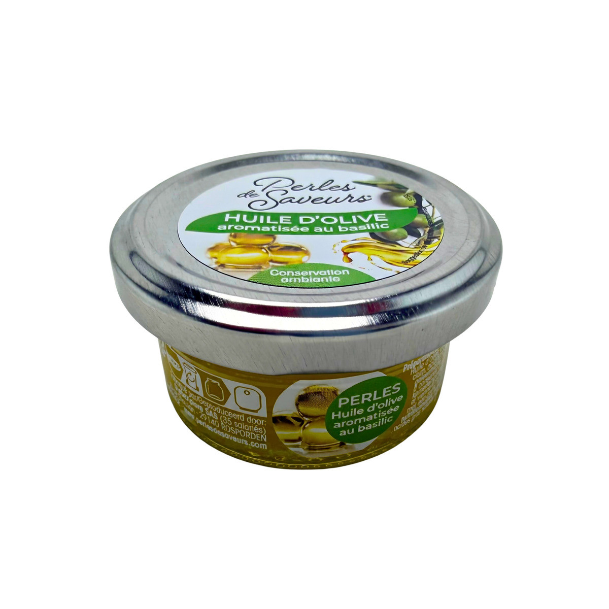 Perles de Saveurs® huile d'olive vierge extra aromatisée au basilic verrine 45g