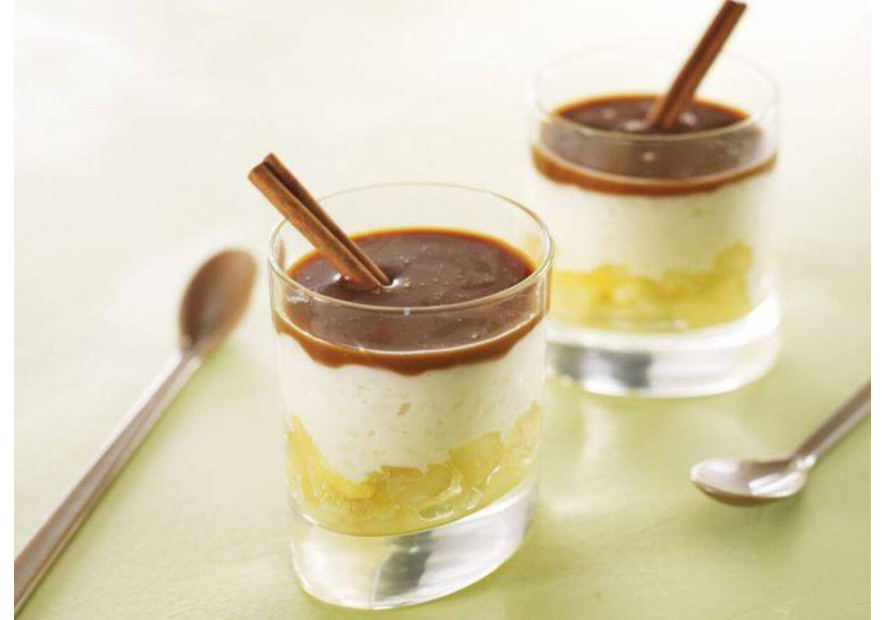 “Budino di riso con mele e caramello” dello chef Olivier Bellin