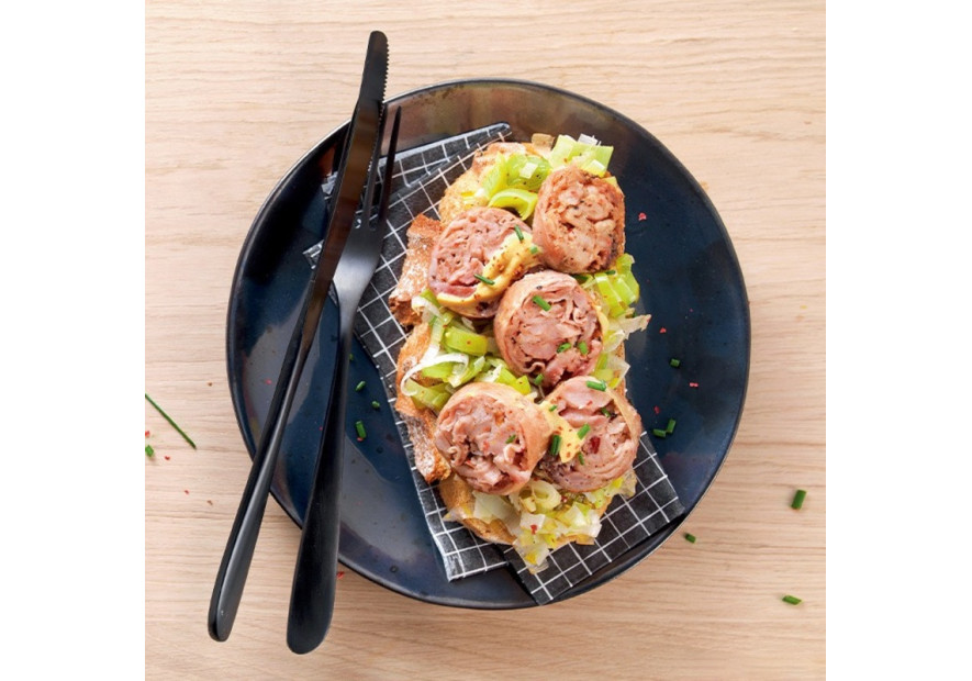 Toast alla griglia con andouillette